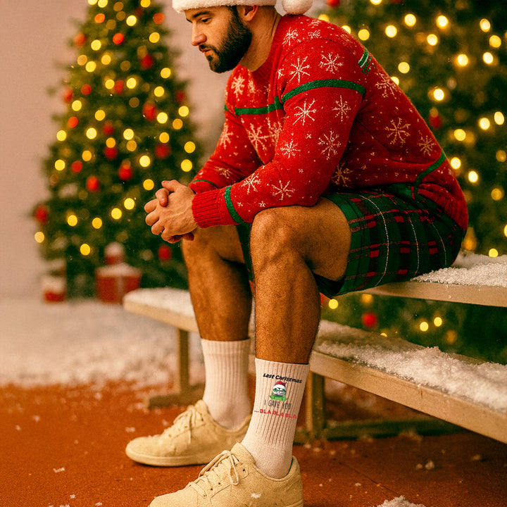 Socken „Last Christmas I gave you bla bla bla“ – Lustige Weihnachtssocken | Anti-Weihnachtslied Edition | Made in Europe