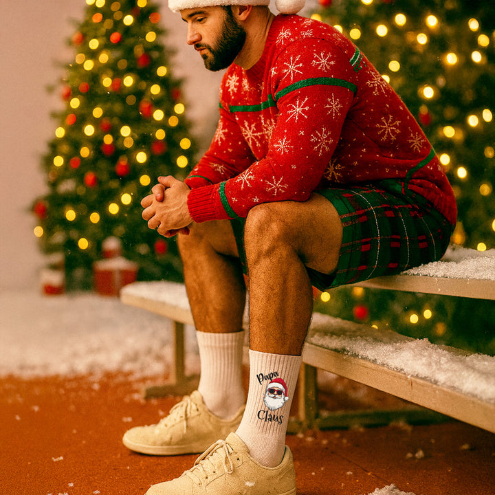 Socken „Papa Claus“ – Lustige Weihnachtssocken für Männer | Christmas Fun Socks | Geschenkidee für Papas | Made in Europe