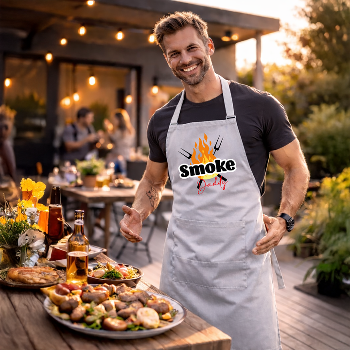 Grillschürze „Smoke Daddy 2“ – BBQ & Smoker Schürze für echte Grillmeister | Geschenkidee für Männer