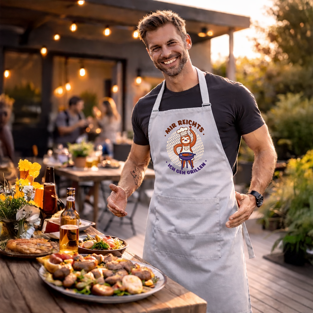 Grillschürze „Mir reicht’s, ich gehe grillen“ – Lustige BBQ Schürze für Männer | Geschenkidee für Grillfans
