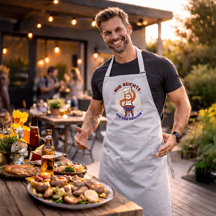 Grillschürze „Mir reicht’s, ich gehe grillen“ – Lustige BBQ Schürze für Männer | Geschenkidee für Grillfans