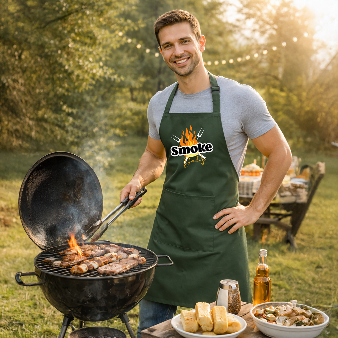 Grillschürze „Smoke Daddy 2“ – BBQ & Smoker Schürze für echte Grillmeister | Geschenkidee für Männer