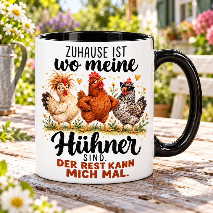 Freche Hühner-Tasse – Zuhause ist, wo meine Hühner sind – lifestyle