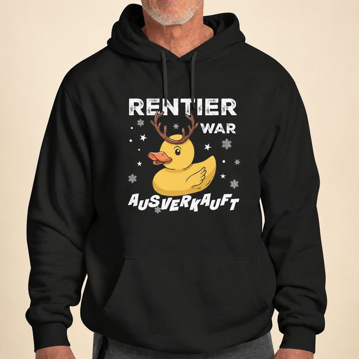 Hoodie „Rentier war ausverkauft“ – Hoodie auf cremefarbenem Hintergrund