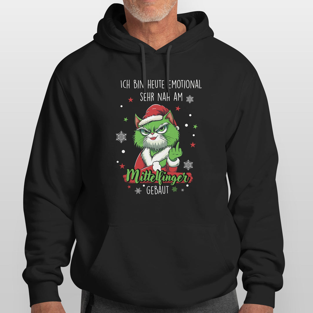 Ich bin heute emotional sehr nah am Mittelfinger Hoodie – Lustiges Katzen-Design | Witziges Geschenk für Humorvolle
