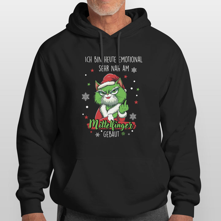 Ich bin heute emotional sehr nah am Mittelfinger Hoodie – Lustiges Katzen-Design | Witziges Geschenk für Humorvolle