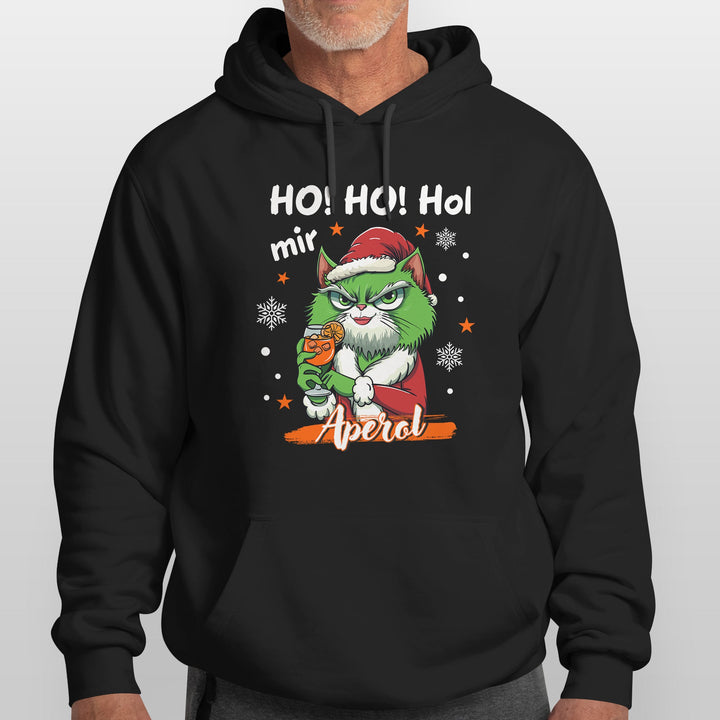Ho Ho Hol mir Aperol Hoodie – Lustiges Weihnachts-Design mit Katze | Humorvolles Geschenk für Aperol-Fans