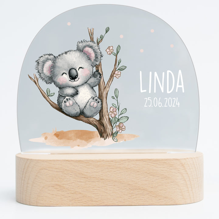 Personalisierte LED-Nachtlampe – Koala mit Name