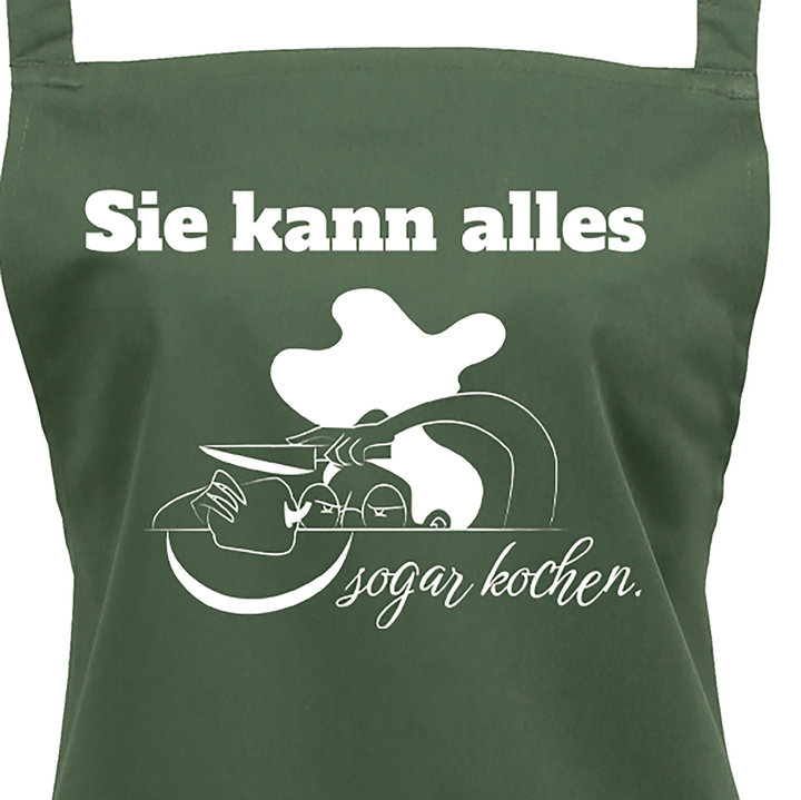 Kochschürze „Sie kann alles – sogar kochen“ – Lustige Schürze für Frauen | Geschenkidee für Mama & Powerfrauen