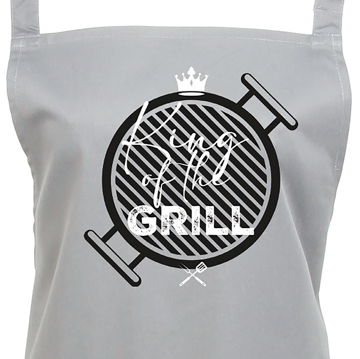 Grillschürze „King of the Grill“ – Lustige BBQ Schürze für Männer | Perfektes Geschenk für Grillmeister