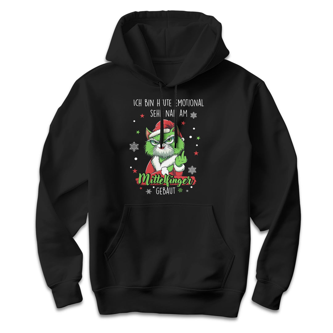 Ich bin heute emotional sehr nah am Mittelfinger Hoodie – Lustiges Katzen-Design | Witziges Geschenk für Humorvolle