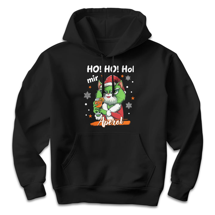 Ho Ho Hol mir Aperol Hoodie – Lustiges Weihnachts-Design mit Katze | Humorvolles Geschenk für Aperol-Fans