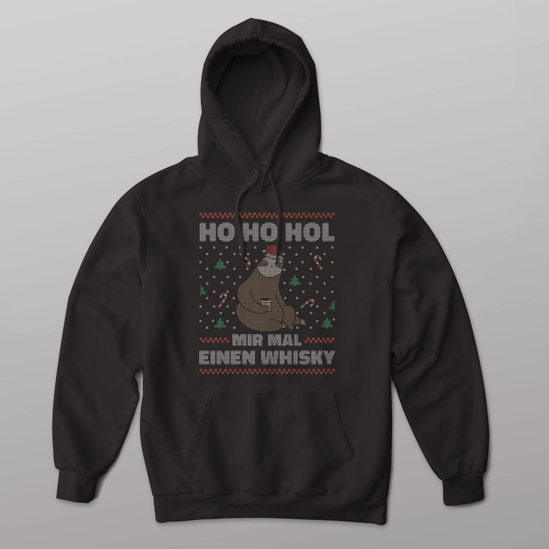 HO HO Hol mir ein Whiskey Hoodie – Lustiges Weihnachts-Faultier-Design | Witziges Geschenk für Whiskey-Liebhaber zur Weihnachtszeit