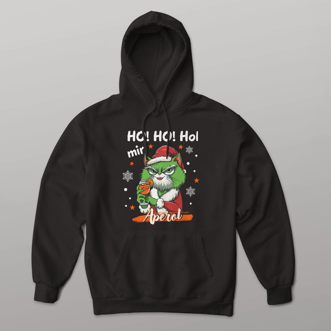 Ho Ho Hol mir Aperol Hoodie – Lustiges Weihnachts-Design mit Katze | Humorvolles Geschenk für Aperol-Fans