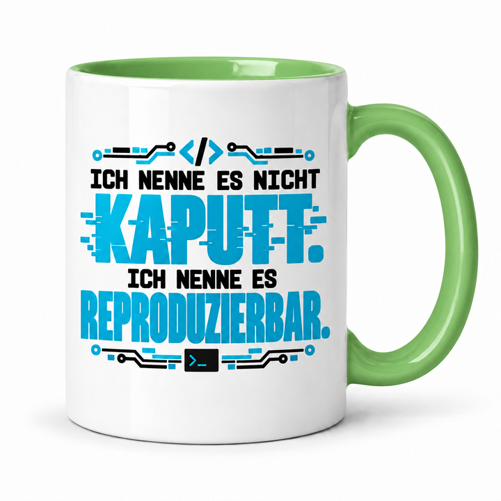 IT-Tasse reproduzierbar in Grün – PEPAM Geschenke