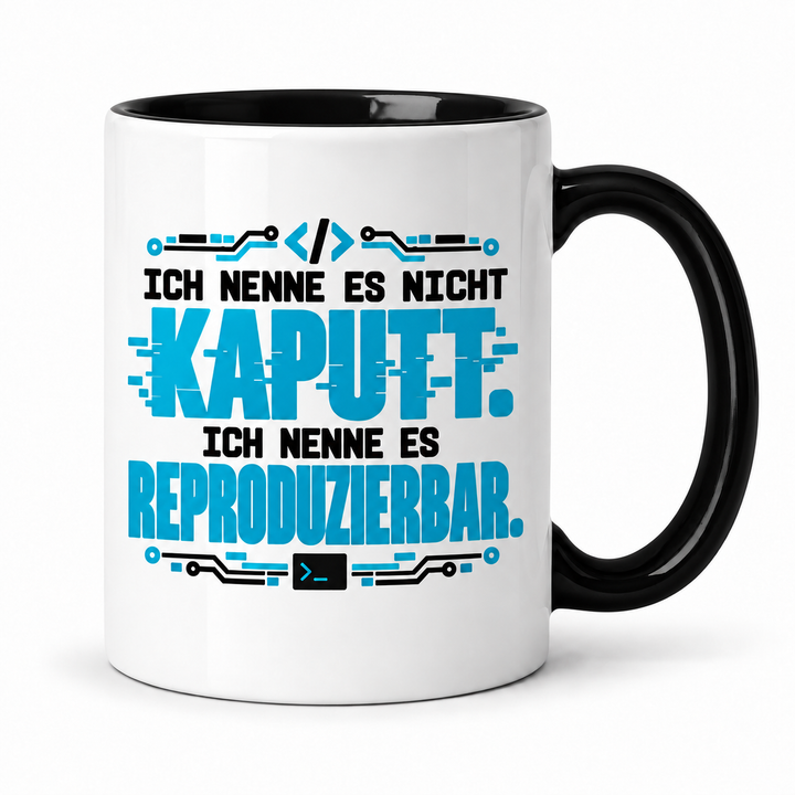 IT-Tasse reproduzierbar in Schwarz – PEPAM Geschenke