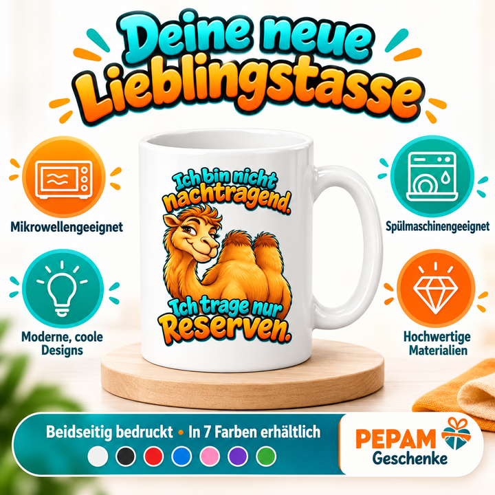 PEPAM Kamel-Tasse – Vorteile und sieben Farben