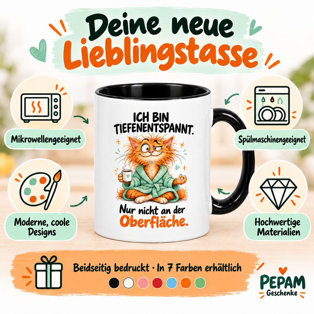 Katzen-Tasse – Ich bin tiefenentspannt – vorteile