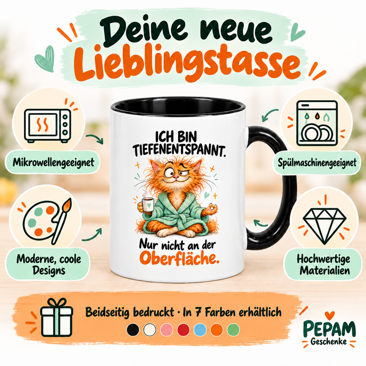 Katzen-Tasse – Ich bin tiefenentspannt – vorteile
