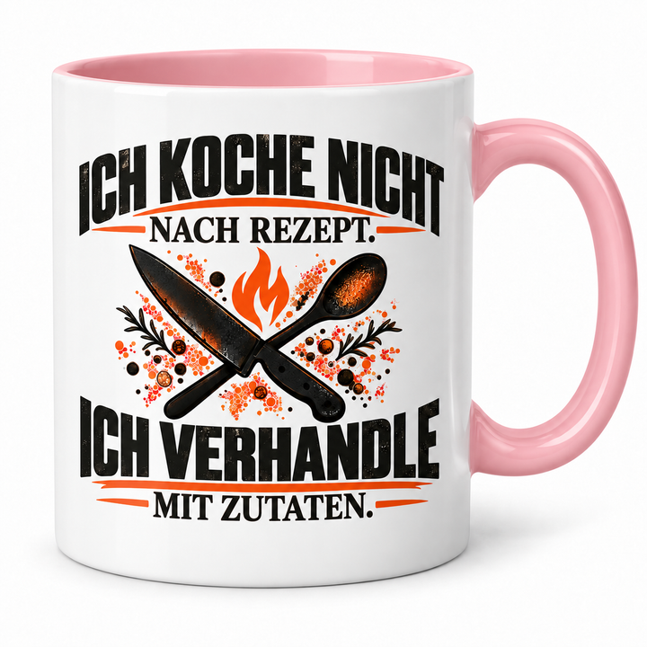 Koch-Tasse mit Spruch in Rosa – PEPAM Geschenke