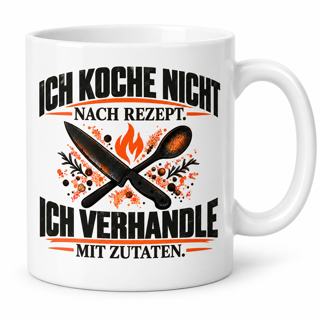 Koch-Tasse mit Spruch in Weiß – PEPAM Geschenke