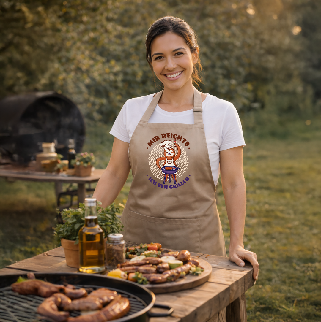 Grillschürze „Mir reicht’s, ich gehe grillen“ – Lustige BBQ Schürze für Männer | Geschenkidee für Grillfans