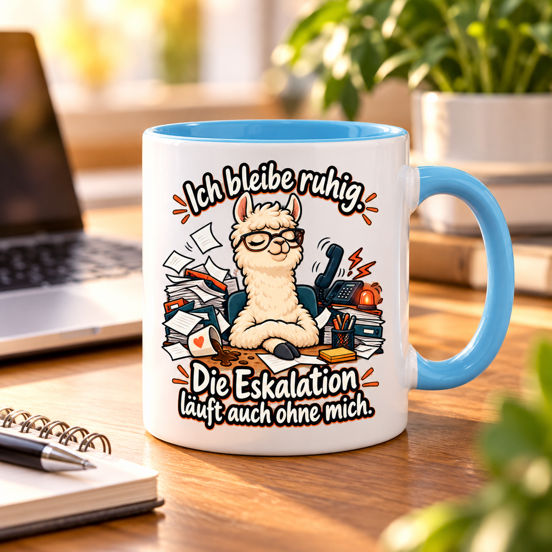 Lustige Lama-Tasse im Büro