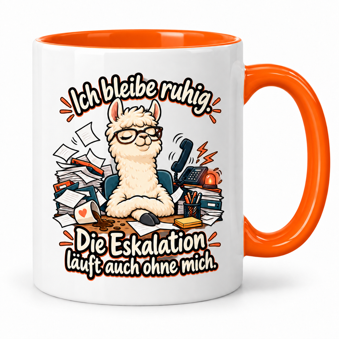 Lustige Lama-Tasse – Orange