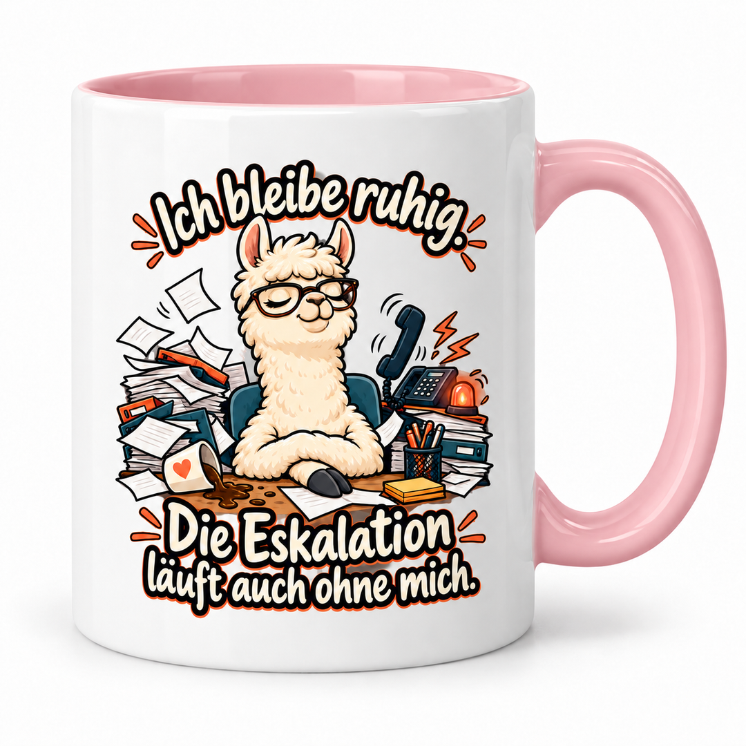 Lustige Lama-Tasse – Rosa