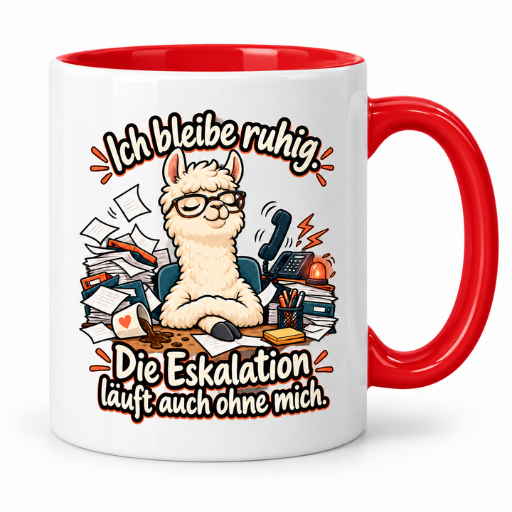 Lustige Lama-Tasse – Rot