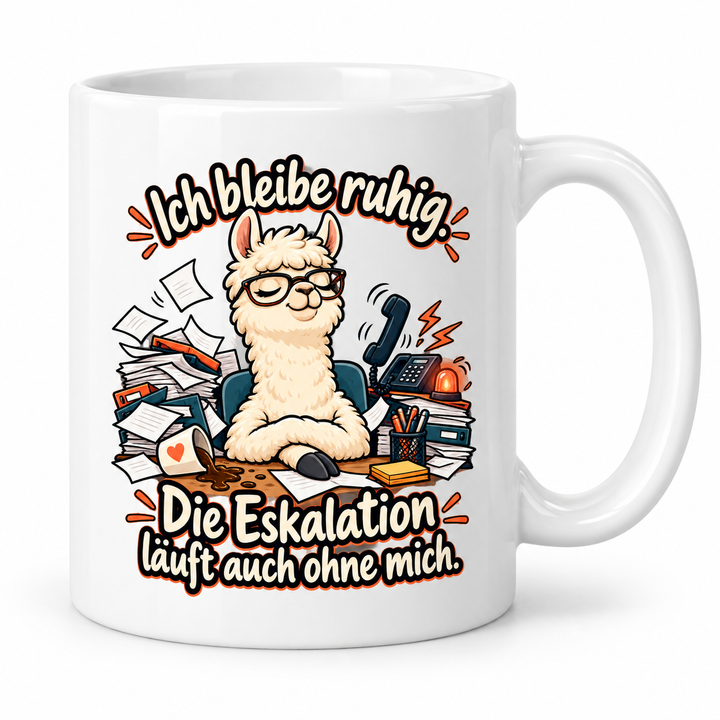 Lustige Lama-Tasse – Weiß