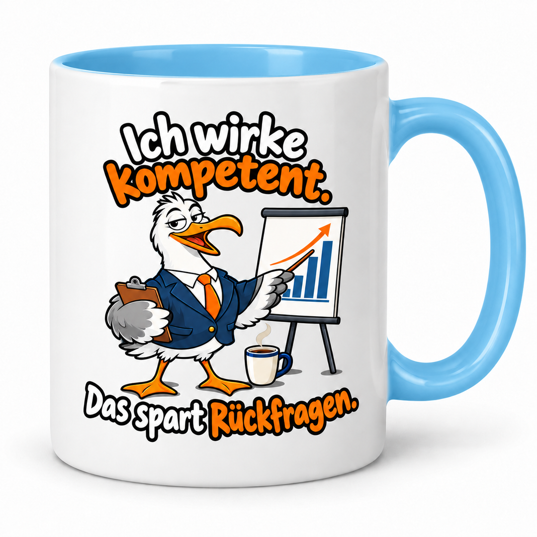 Möwen-Tasse Blau – Ich wirke kompetent