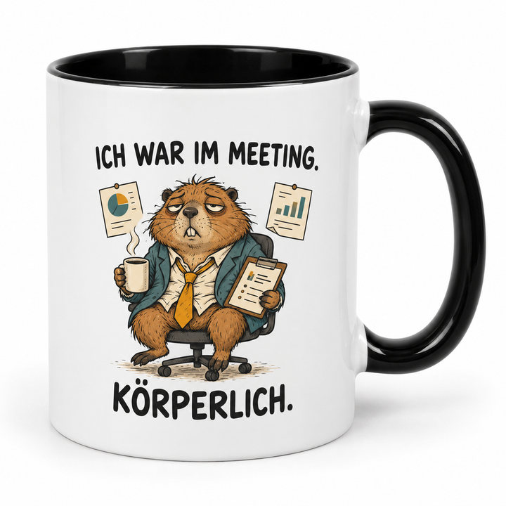 Murmeltier-Tasse – Schwarz