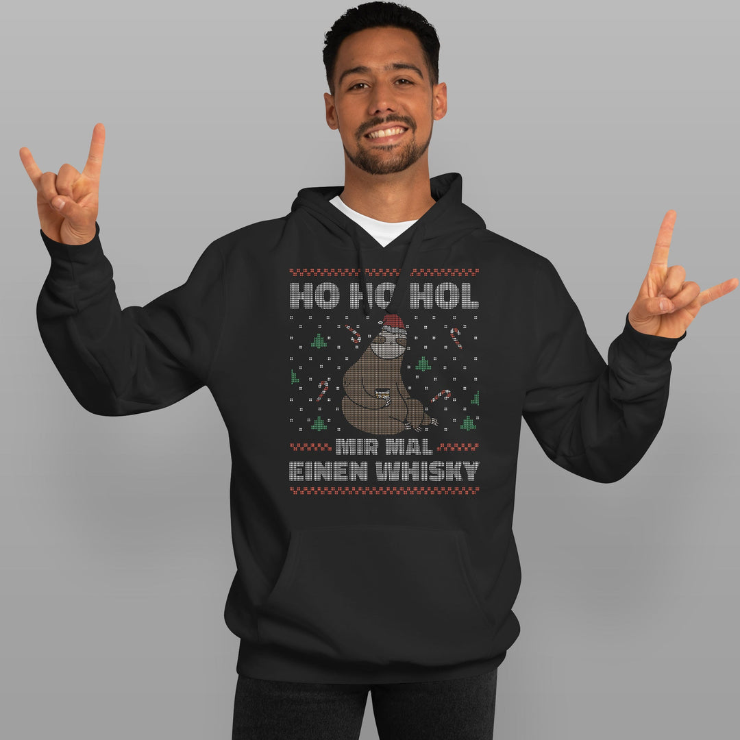 HO HO Hol mir ein Whiskey Hoodie – Lustiges Weihnachts-Faultier-Design | Witziges Geschenk für Whiskey-Liebhaber zur Weihnachtszeit