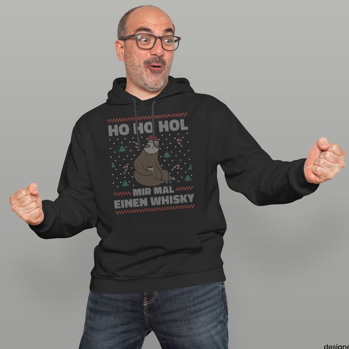 HO HO Hol mir ein Whiskey Hoodie – Lustiges Weihnachts-Faultier-Design | Witziges Geschenk für Whiskey-Liebhaber zur Weihnachtszeit
