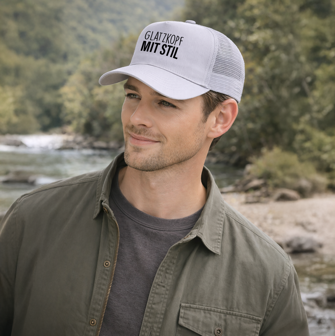 Glatzkopf mit Stil Kappe – Lustige Herren Cap | Perfektes Geschenk zum Vatertag & Geburtstag