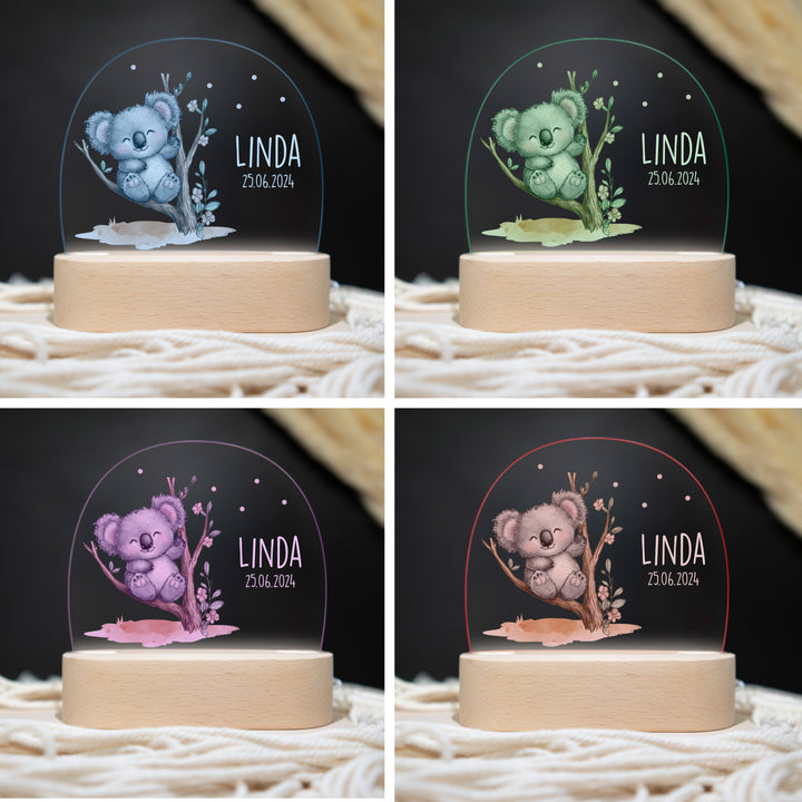 Personalisierte LED-Nachtlampe – Koala mit Name