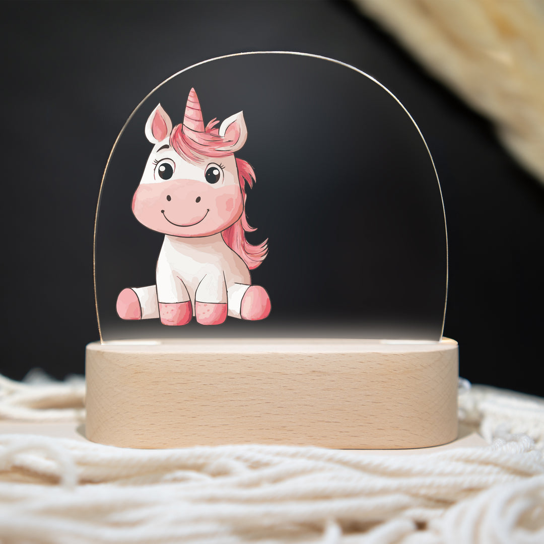 Personalisierte LED-Nachtlampe – Einhorn mit Name