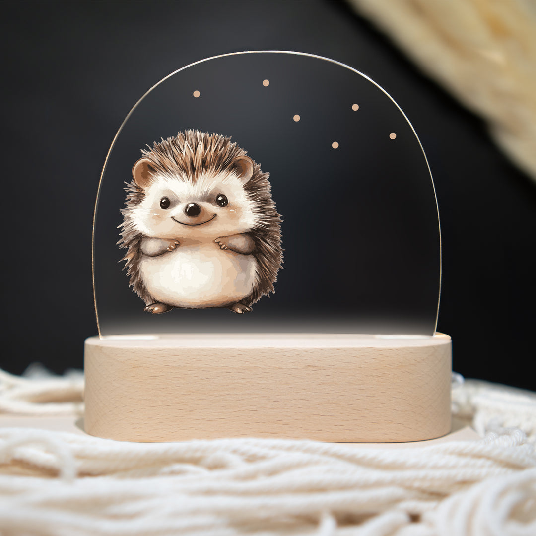Personalisierte LED-Nachtlampe – Igel mit Name
