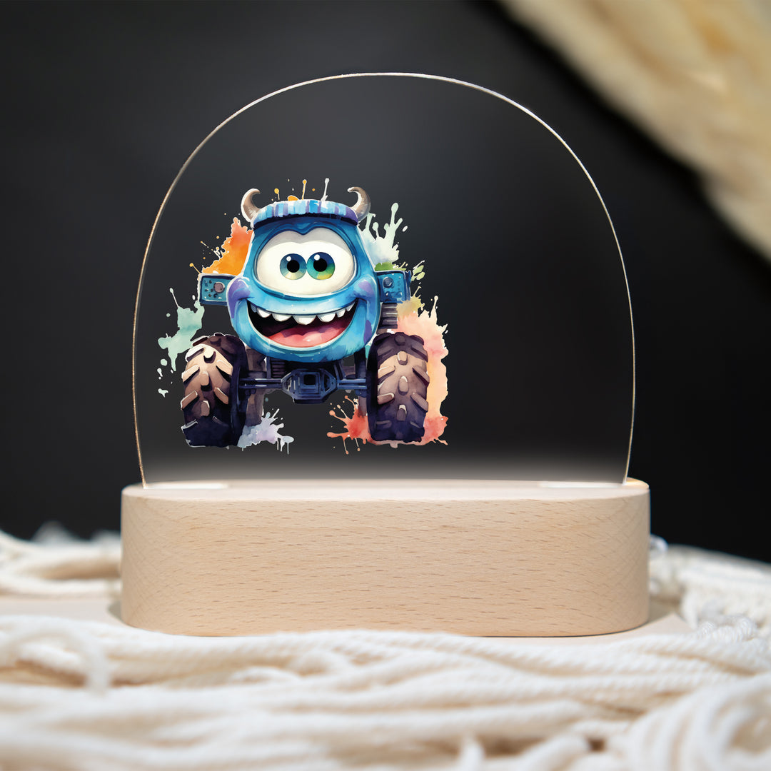 Personalisierte LED-Nachtlampe – Monstertruck mit Name
