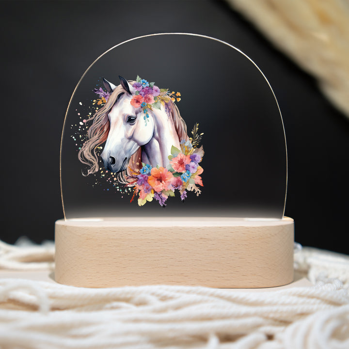 Personalisierte LED-Nachtlampe – Pferd mit Name