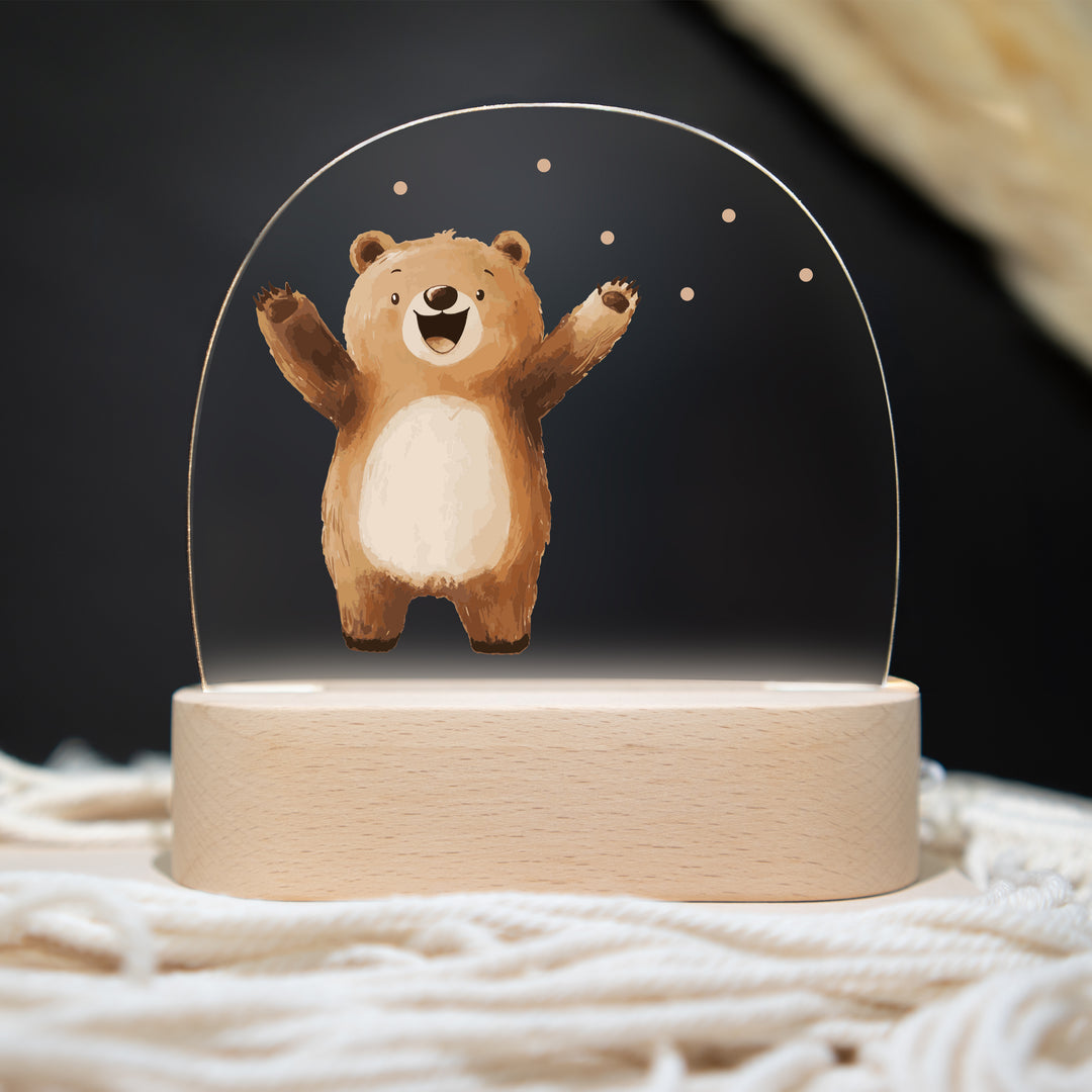 Personalisierte LED-Nachtlampe – Bär mit Name