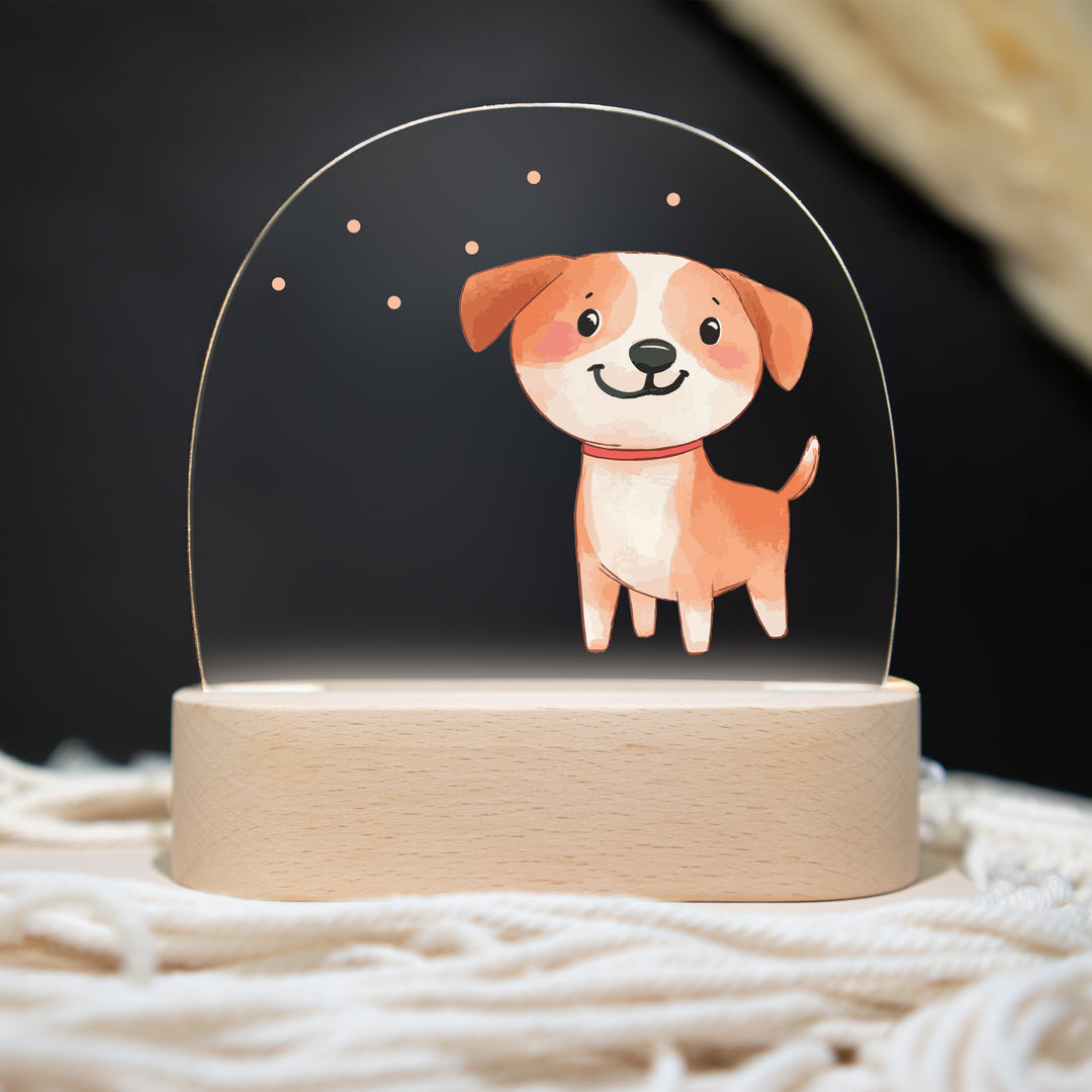 Personalisierte LED-Nachtlampe – Hund mit Name