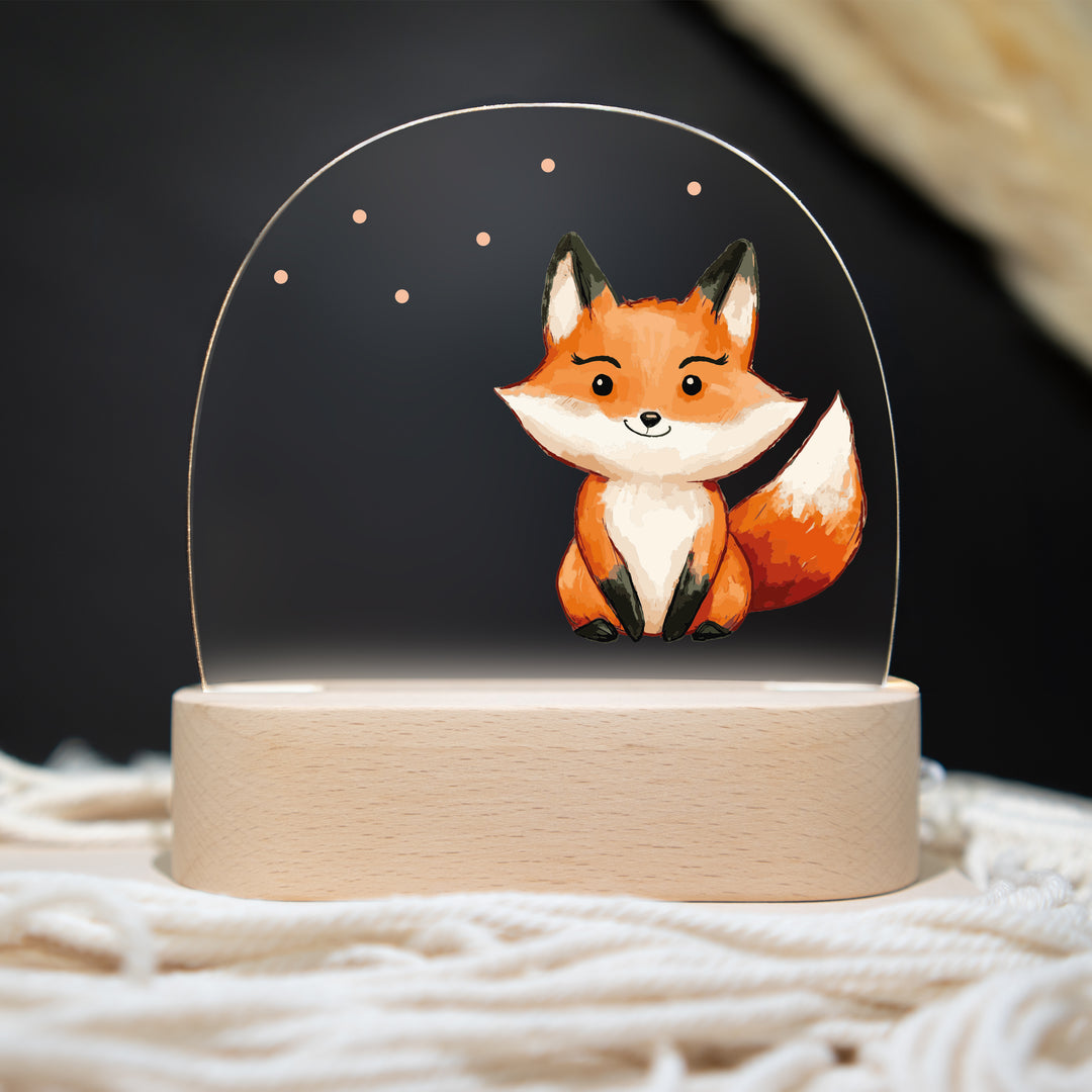 Personalisierte LED-Nachtlampe – Fuchs mit Name