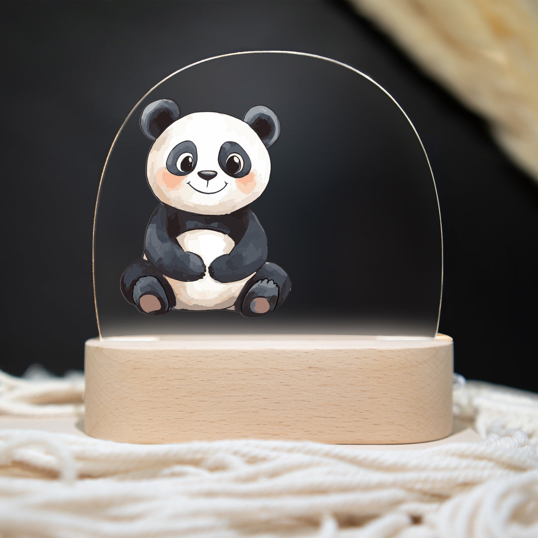 Personalisierte LED-Nachtlampe – Panda mit Name