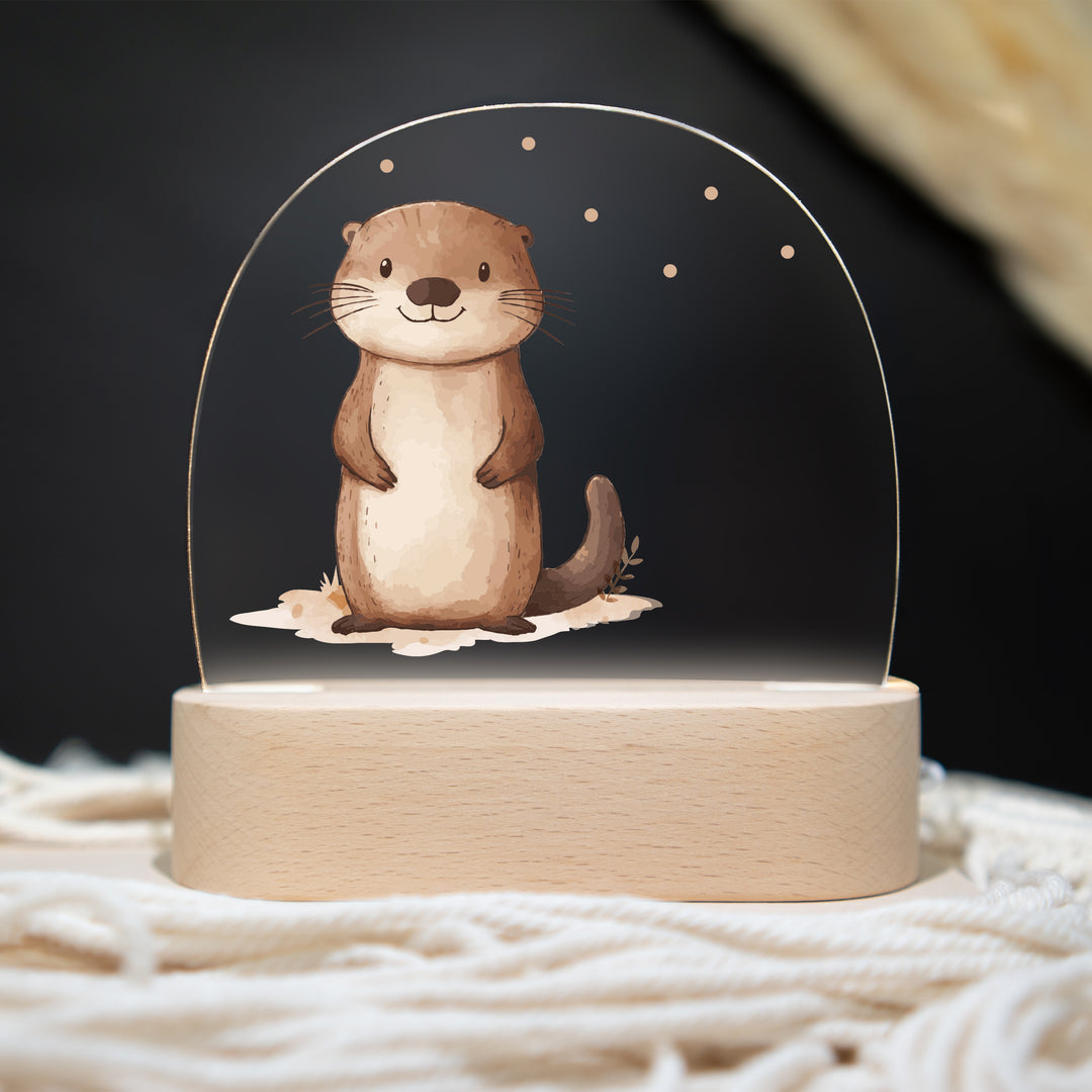 Personalisierte LED-Nachtlampe – Otter mit Name
