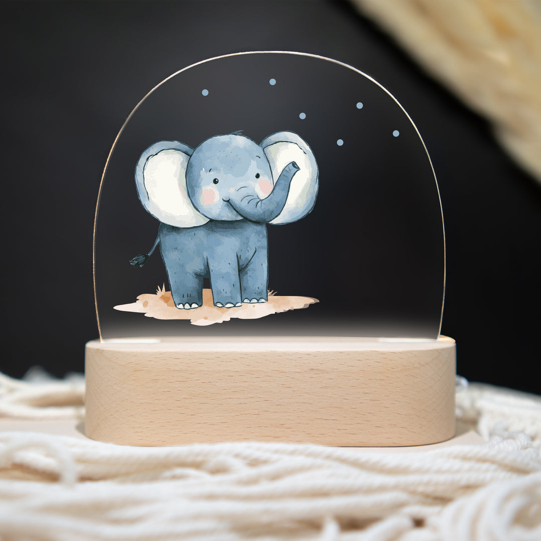 Personalisierte LED-Nachtlampe – Elefant mit Name