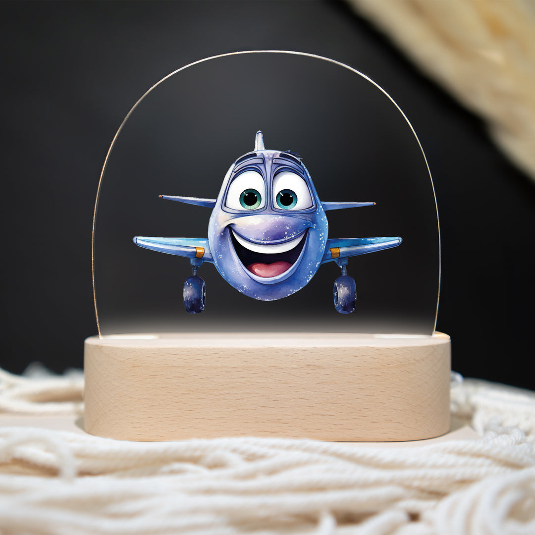 Personalisierte LED-Nachtlampe – Flugzeug mit Name (Motiv 2)