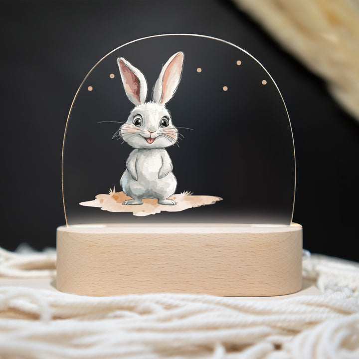 Personalisierte LED-Nachtlampe – Hase mit Name