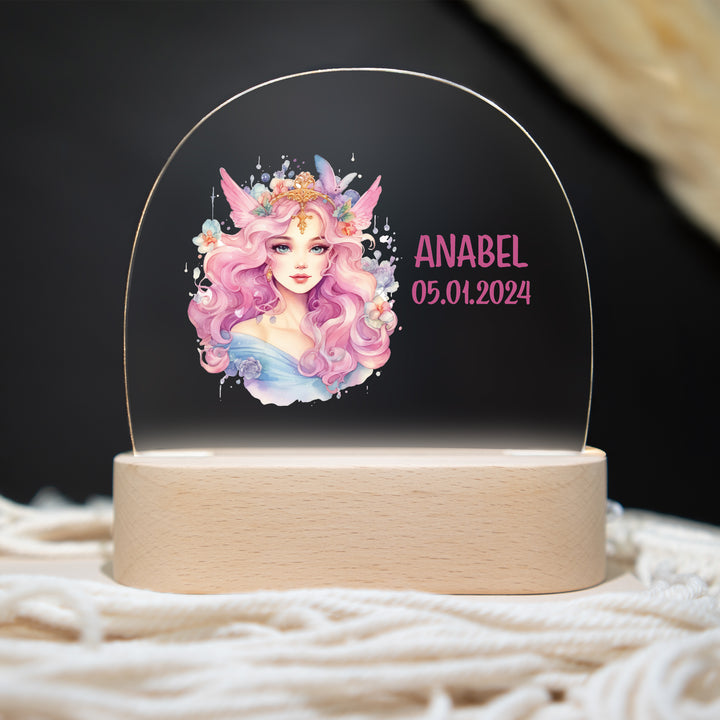 Personalisierte LED-Nachtlampe – Prinzessin mit Name